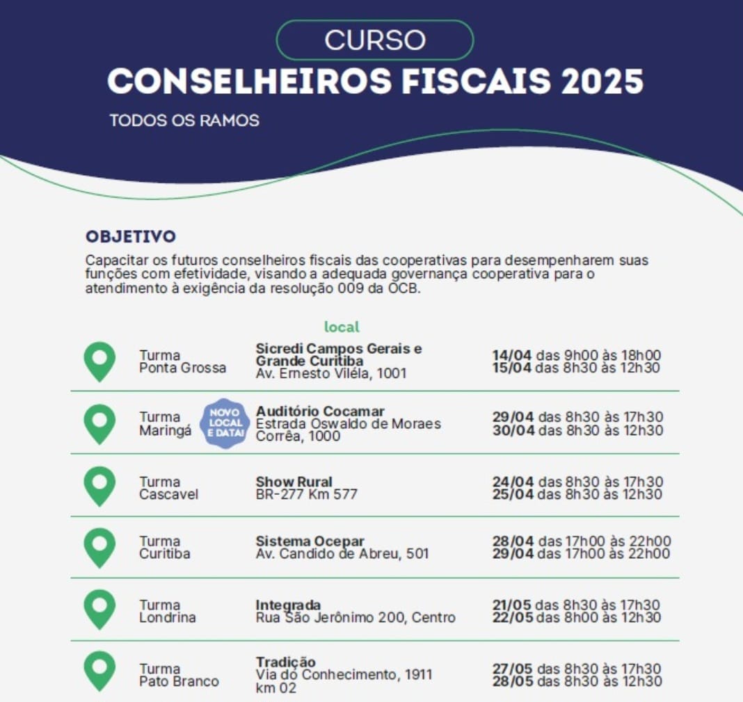 Curso de capacitação de conselheiros chega a Cascavel